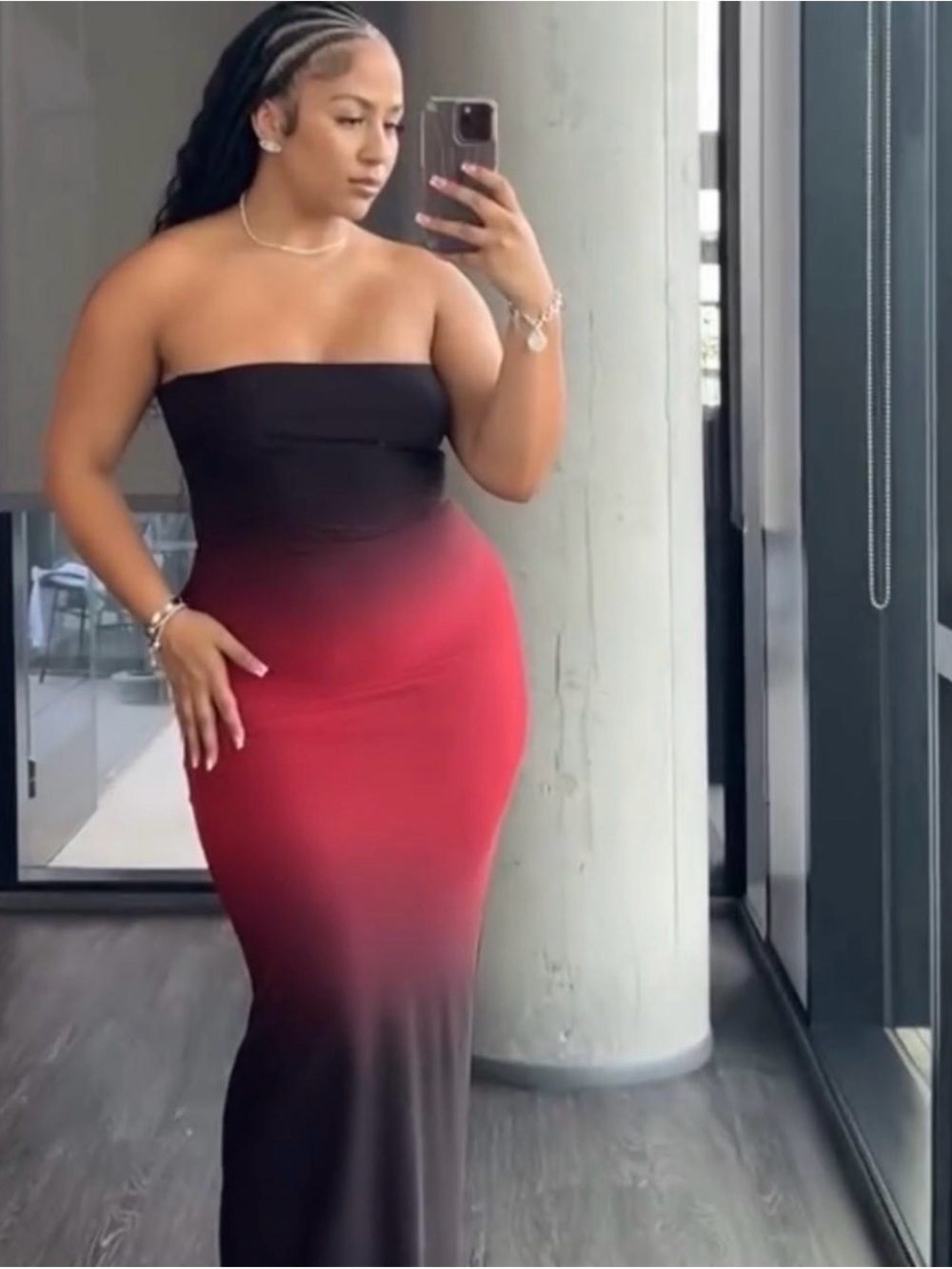 Fashion Nova Sheer Mesh Maxi Dress - Black